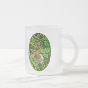 Taza De Cristal Esmerilado Mariposa de cobre estadounidense