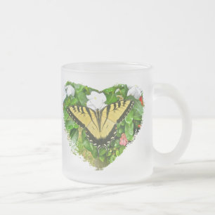 Taza De Cristal Esmerilado Mariposa de cola cruda