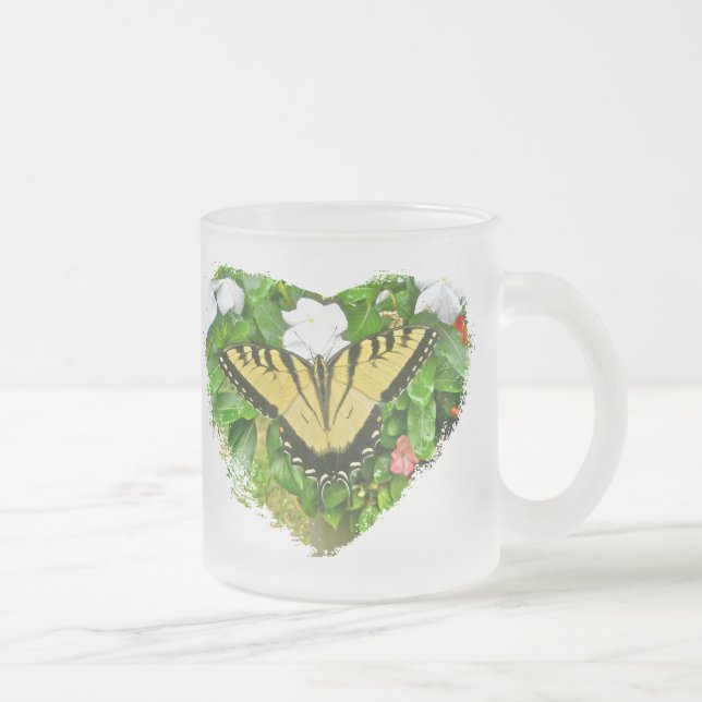 Taza De Cristal Esmerilado Mariposa de cola cruda (Derecha)