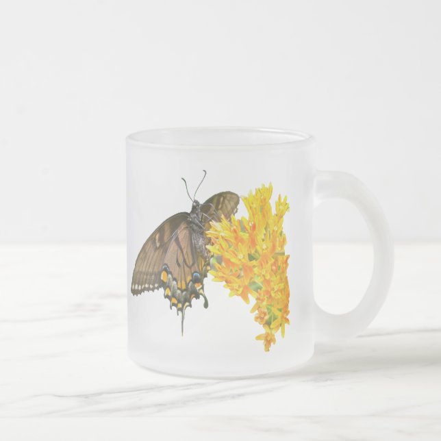 Taza De Cristal Esmerilado Mariposa de cola tortuga de tigre - Fase oscura (Derecha)