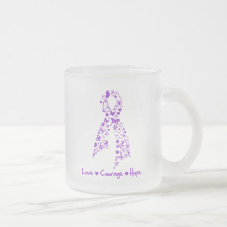 Taza De Cristal Esmerilado Mariposa de la esperanza del valor del amor -