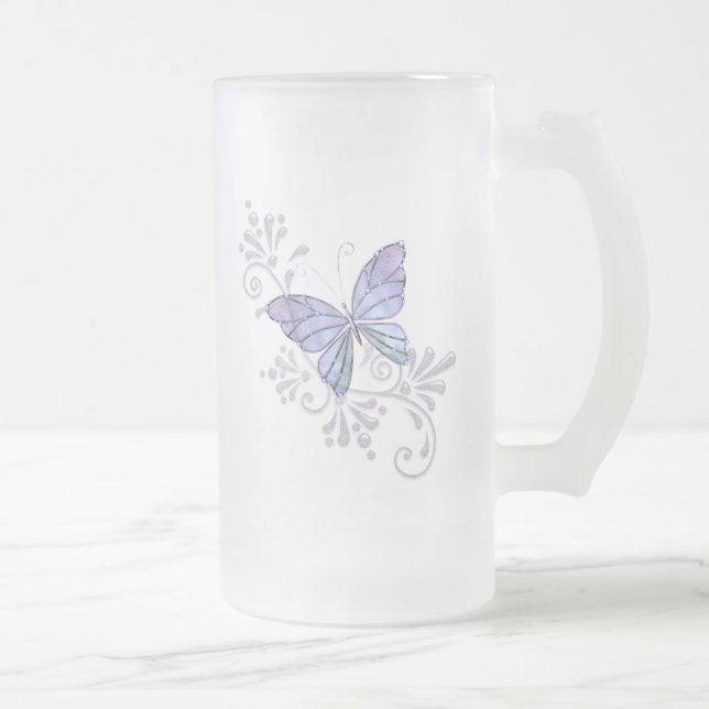 Taza De Cristal Esmerilado Mariposa de la joya (Derecha)