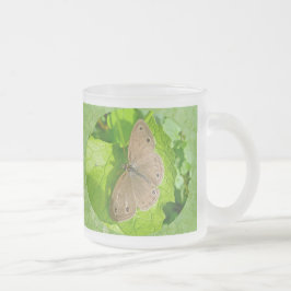 Taza De Cristal Esmerilado Mariposa de Little Wood Satyr