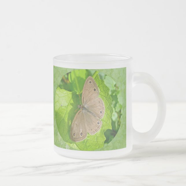 Taza De Cristal Esmerilado Mariposa de Little Wood Satyr (Derecha)