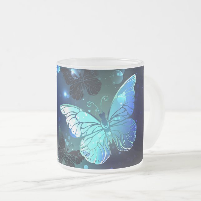 Taza De Cristal Esmerilado Mariposa nocturna fluida (Anverso derecho)