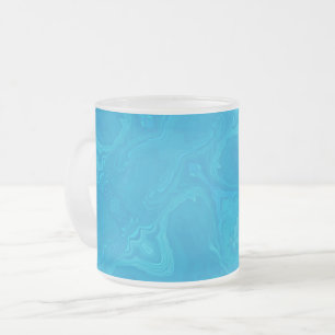 Taza De Cristal Esmerilado Mármol Azul Abstracto Personalizado HP Lap