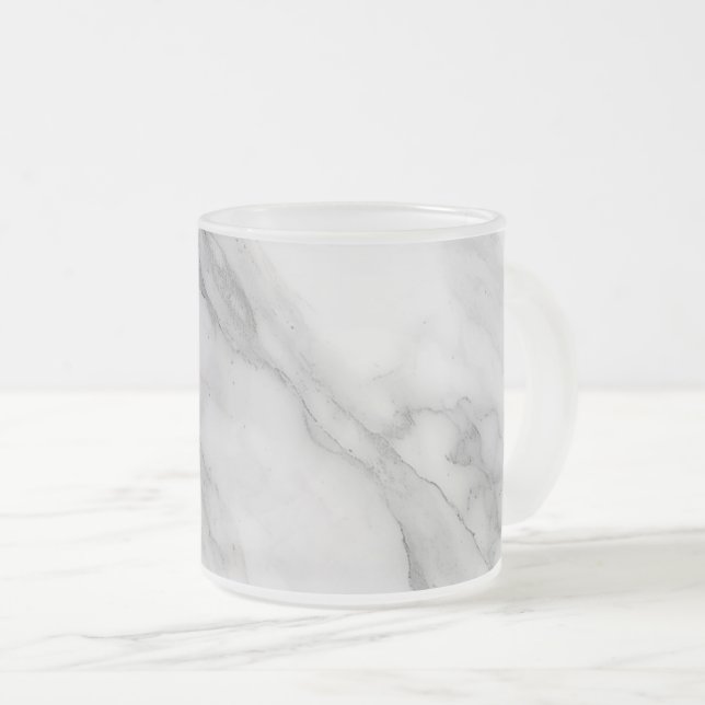 Taza De Cristal Esmerilado Mármol Blanco (Anverso derecho)