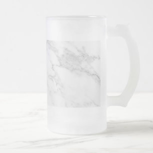 Taza De Cristal Esmerilado Mármol Blanco