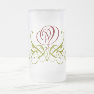 Taza De Cristal Esmerilado Maroon Rosa Frost Glass Mug