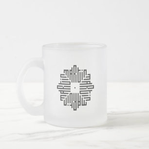 Taza De Cristal Esmerilado MARTIN Negro Caligrafía cúfica geométrica mode