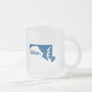 TAZA DE CRISTAL ESMERILADO MARYLAND ESTADO AZUL