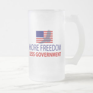 Taza De Cristal Esmerilado Más libertad menos gobierno