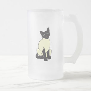 Taza De Cristal Esmerilado Mascota gato siamés Destino Animales