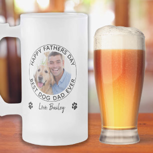 Taza De Cristal Esmerilado Mascota personalizado: feliz padre de perro del d