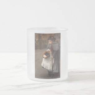 Taza De Cristal Esmerilado Matchstick Chica Pobre Calle Urchin Pobreza Urbana