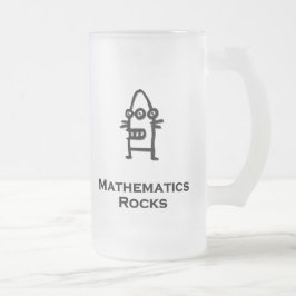 Taza De Cristal Esmerilado Matemáticas de tres bots oculares rocas negro