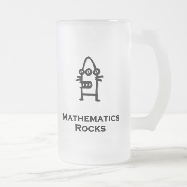 Taza De Cristal Esmerilado Matemáticas de tres bots oculares rocas negro (Derecha)