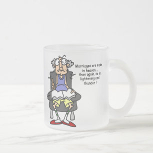 Taza De Cristal Esmerilado Matrimonio, relámpago, humor trueno