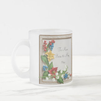 Taza De Cristal Esmerilado Mayo Florecen Hawthorn y Lily del Valle