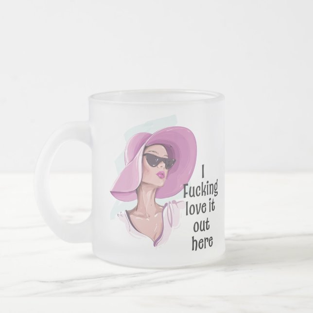 Taza De Cristal Esmerilado Me encanta aquí (Izquierda)