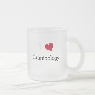 Taza De Cristal Esmerilado Me encanta la criminología
