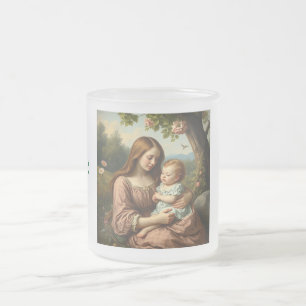 Taza De Cristal Esmerilado Me encanta la mejor mamá del mundo personalizada i