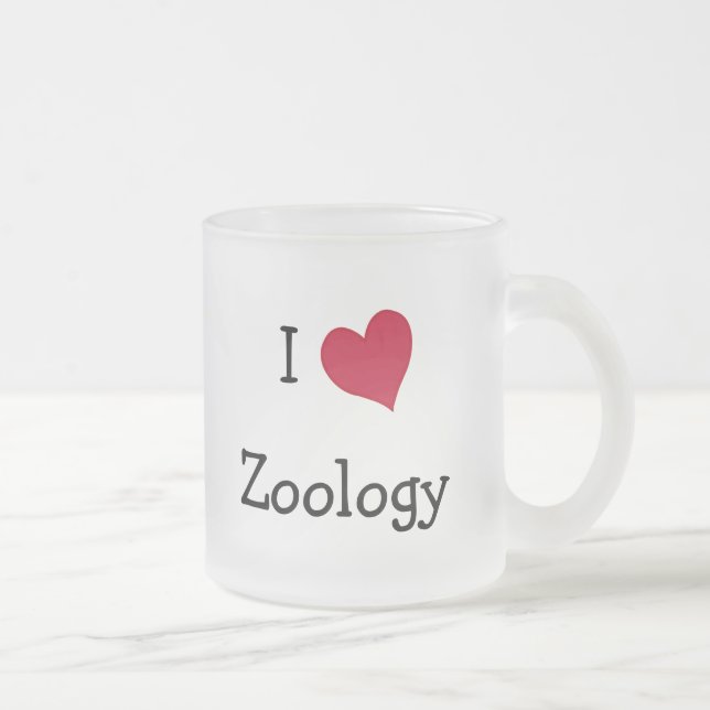 Taza De Cristal Esmerilado Me encanta la zoología