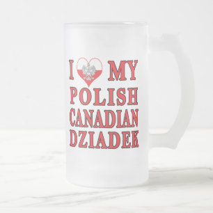 Taza De Cristal Esmerilado Me encanta mi canadiense polaco Dziadek