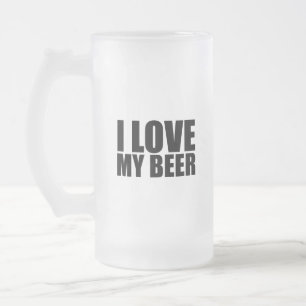 Taza De Cristal Esmerilado Me encanta mi cerveza