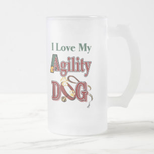 Taza De Cristal Esmerilado me encanta mi perro de ágiles