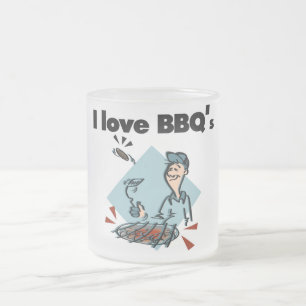 Taza De Cristal Esmerilado Me encantan las camisetas y los regalos para barba