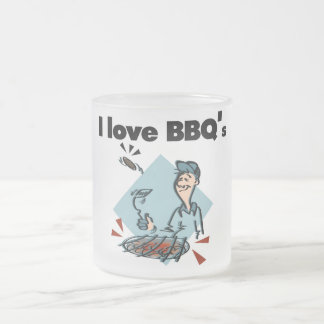 Taza De Cristal Esmerilado Me encantan las camisetas y los regalos para barba