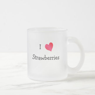 Taza De Cristal Esmerilado Me encantan las fresas