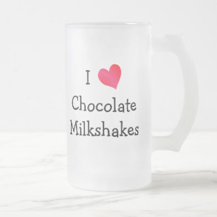Taza De Cristal Esmerilado Me encantan los batidos de chocolate