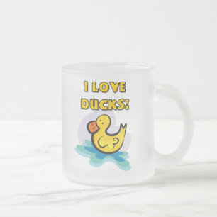 Taza De Cristal Esmerilado Me encantan los patos