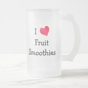 Taza De Cristal Esmerilado Me encantan los Smoothies de Frutas