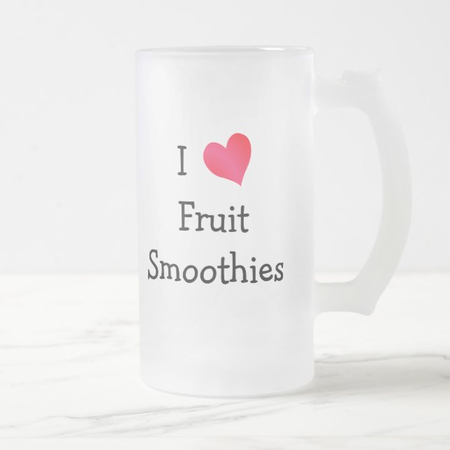 Taza De Cristal Esmerilado Me encantan los Smoothies de Frutas (Derecha)