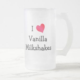 Taza De Cristal Esmerilado Me Encanto Los Milkshakes De Vanilla