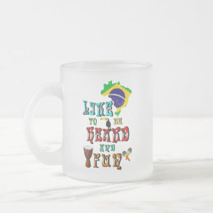 Taza De Cristal Esmerilado Me Gusta Ser Escuchado Y Divertido