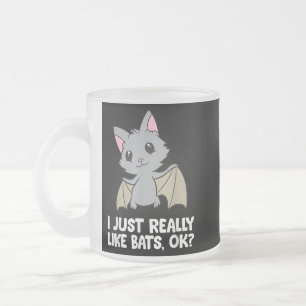 Taza De Cristal Esmerilado Me Gustan Los Murciélagos, Muy Gracioso.