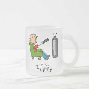 Taza De Cristal Esmerilado Me Hago Adicto a la TV