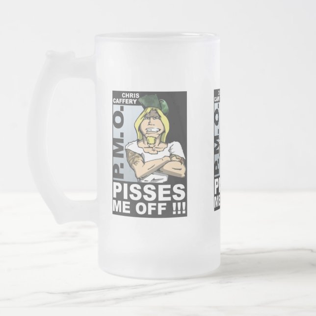 Taza De Cristal Esmerilado Me saca de la escarcha de vidrio 16 oz (Izquierda)