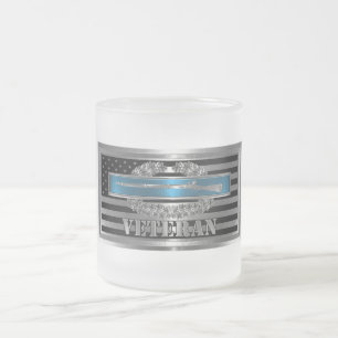 Taza De Cristal Esmerilado Medalla de Veterano de Combate de Infantería-CIB