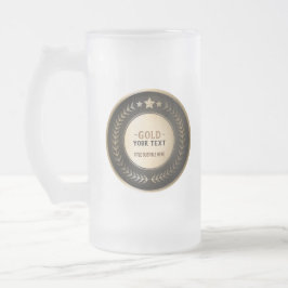 Taza De Cristal Esmerilado MEDALLA Dorada #1 Campeón IMPRESIÓN PERSONALIZADA 