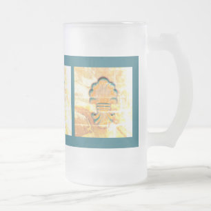 Taza De Cristal Esmerilado Medallón de estilo italiano vintage