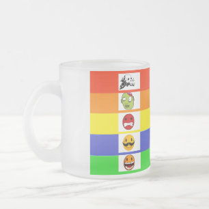 Taza De Cristal Esmerilado Medidor de humor de consumo de café - cara Persona