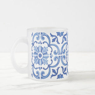 Taza De Cristal Esmerilado Mediterráneo Azul 
