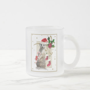 Taza De Cristal Esmerilado Meerkat Santa