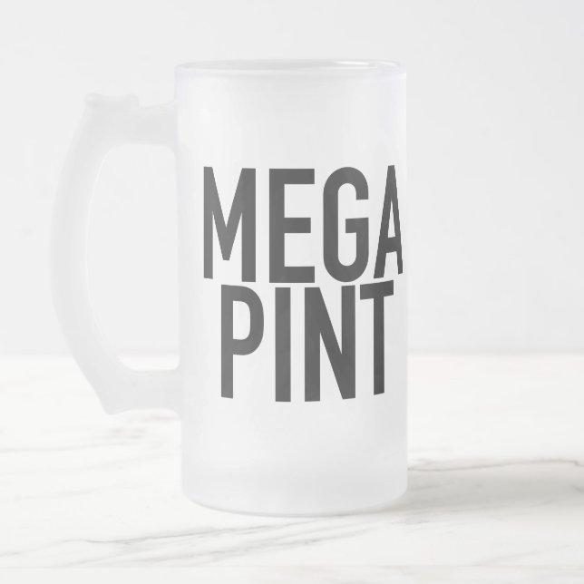 Taza De Cristal Esmerilado MEGA PINT Beer Wine Mug Glass Beer Day (Izquierda)