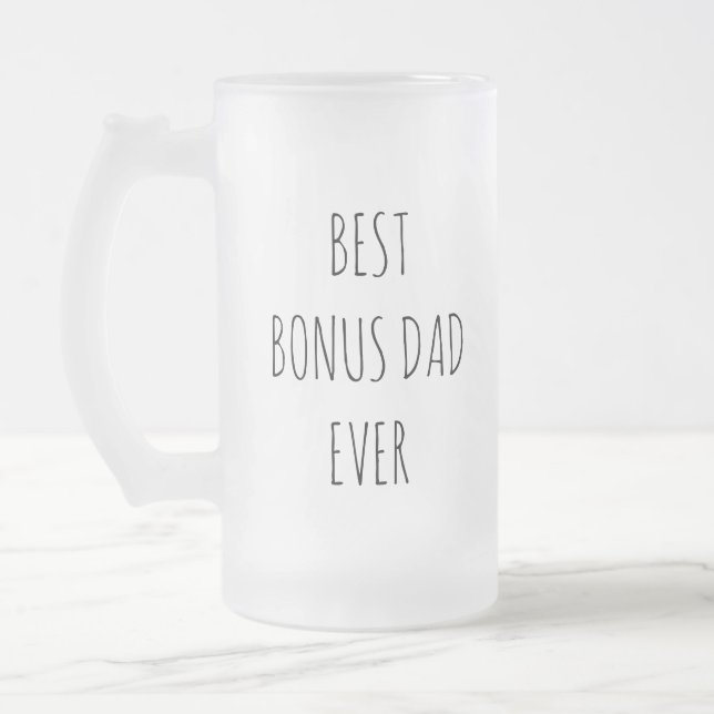 Taza De Cristal Esmerilado Mejor Bono de Papá Nunca (Izquierda)
